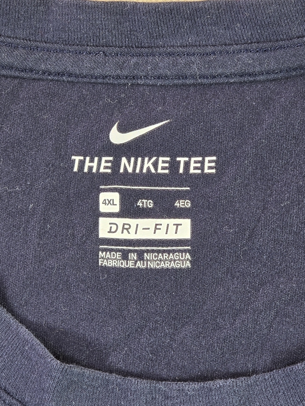Nike Dri-Fit T Shirt Mens 4XL Blue Swoosh Athletic Casual Tee - Picture 3 of 8